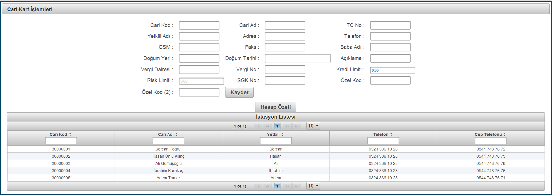 Arma PET account screen